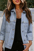 Washed Oversize Pocketed Denim Jacket